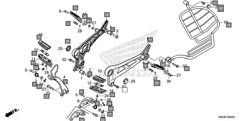 F-30 STEP(CB350D/DS) assembly diagram for HONDA HNESS CB350DP