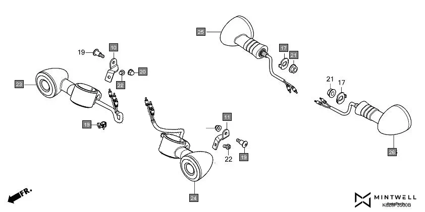 F-35 WINKER(CB350D/DS) assembly diagram for HONDA HNESS CB350DSP/DSR
