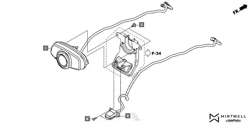 F-36 TAILLIGHT(CB350D/DS) assembly diagram for HONDA HNESS CB350DP