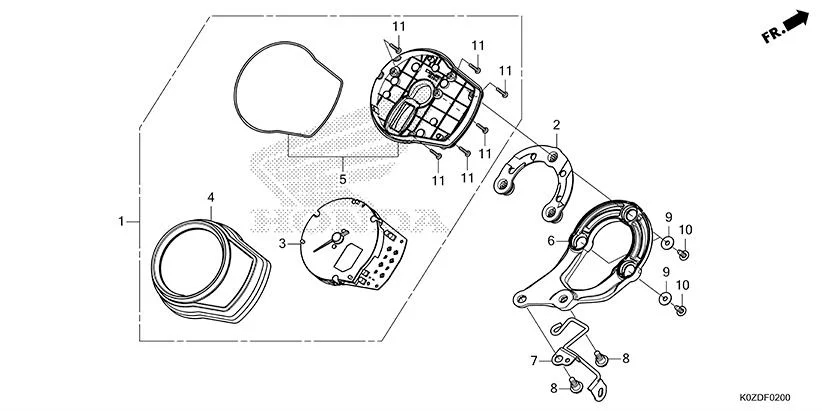 F-2 METER assembly diagram for HONDA HNESS CB350DS