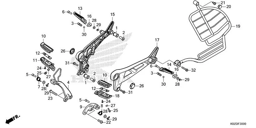 F-30 STEP(CB350D/DS) assembly diagram for HONDA HNESS CB350DS