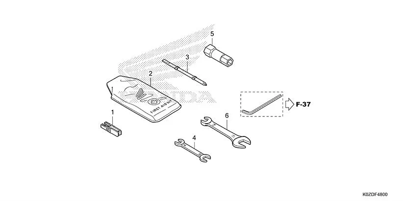 F-48 TOOL assembly diagram for HONDA HNESS CB350DS