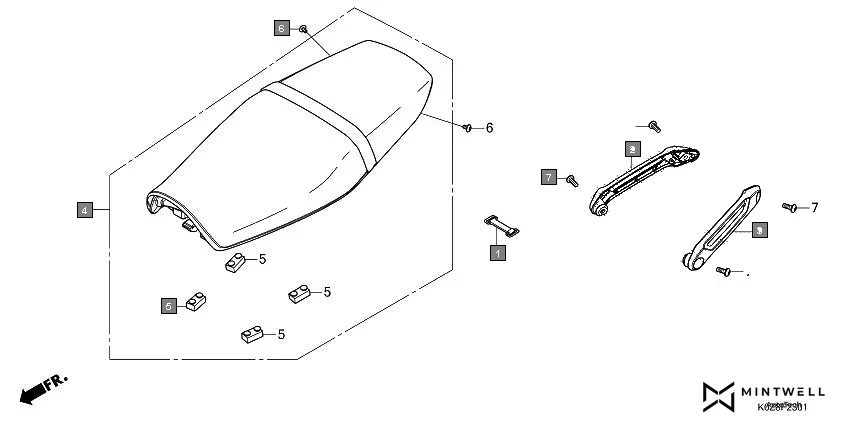 F-23-1 SEAT(CB350RSM/RSP) assembly diagram for HONDA HNESS CB350RSM