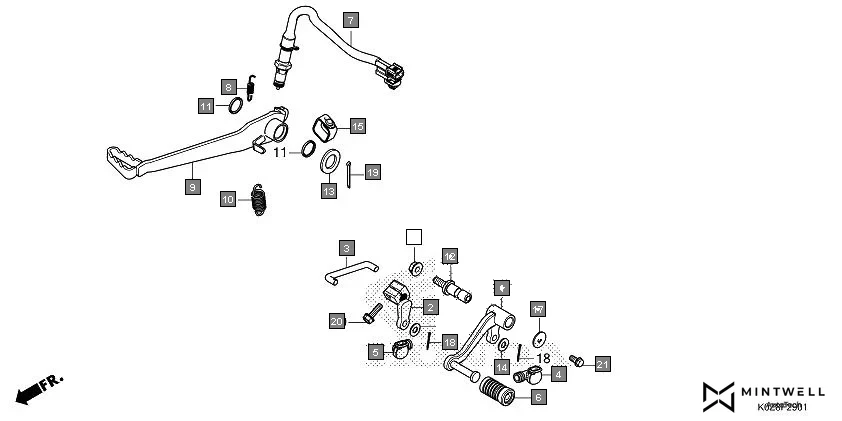F-29-1 PEDAL(CB350RS) assembly diagram for HONDA HNESS CB350RSM
