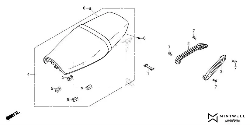 F-23-1 SEAT(CB350RS) diagram showing 77205-KPP-T00