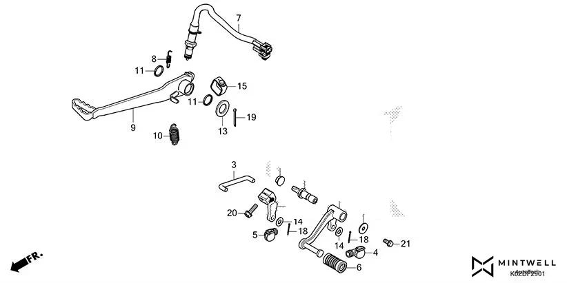 F-29-1 PEDAL(CB350RS) diagram showing 35357-HP0-A00