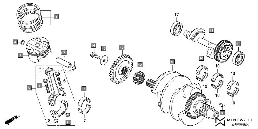 E-16 CRANKSHAFT/PISTON