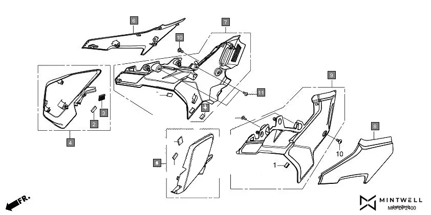 F-24 SIDE COVER diagram showing 90133-KPP-T00