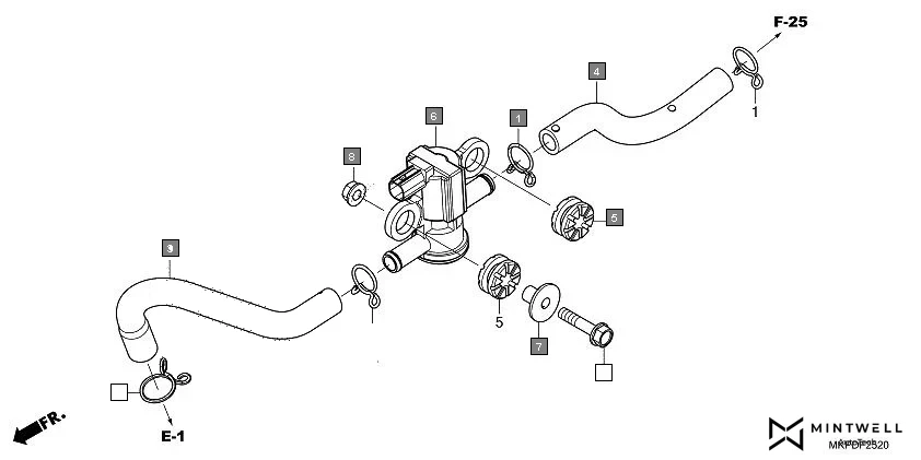 F-25-20 AIR INJECTION SOLENOID VALVE assembly diagram for HONDA 500X CB500XAM