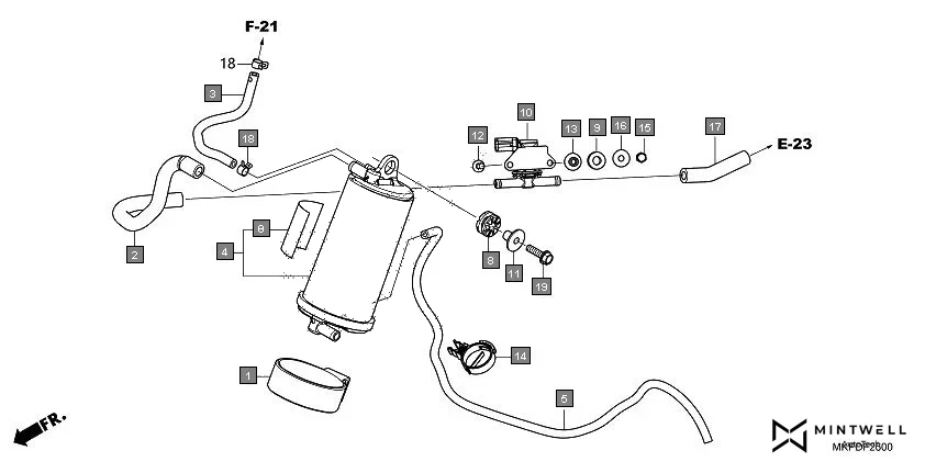 F-26 CANISTER diagram showing 17528-KCZ-930