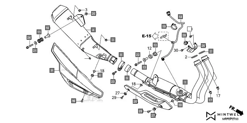 F-27 EXHAUST MUFFLER diagram showing 90304-KPH-700