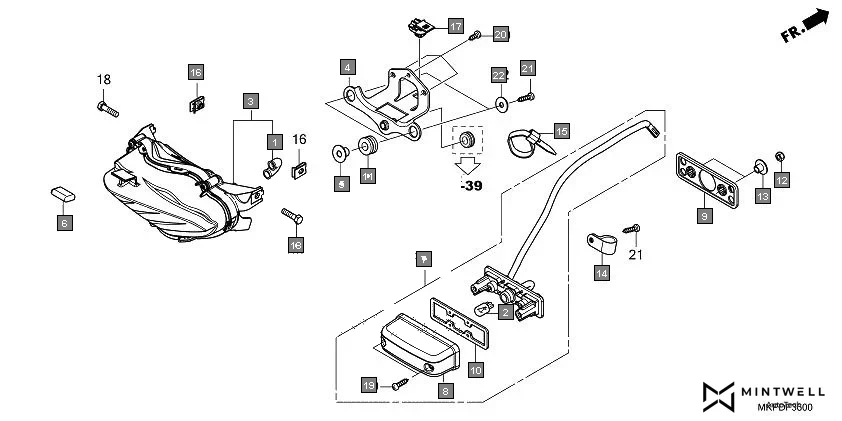 F-36 TAILLIGHT diagram showing 90302-KVB-T01