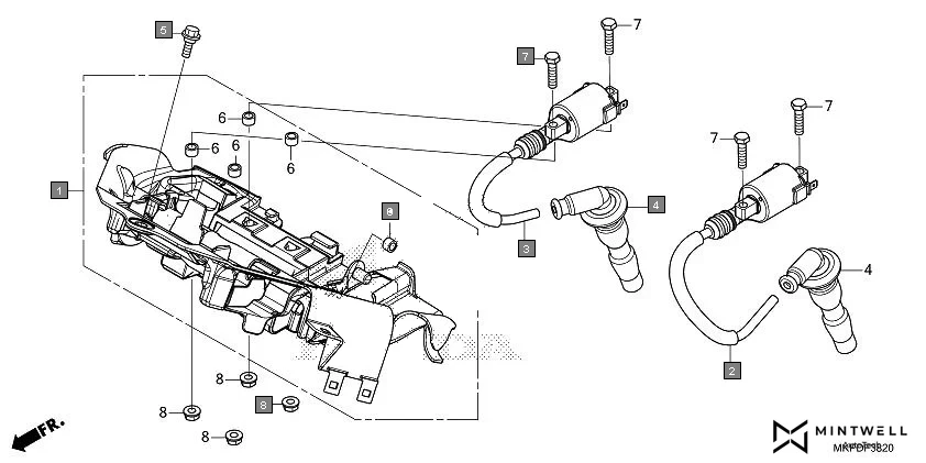 F-38-20 IGNITION COIL diagram showing 90312-GFM-970