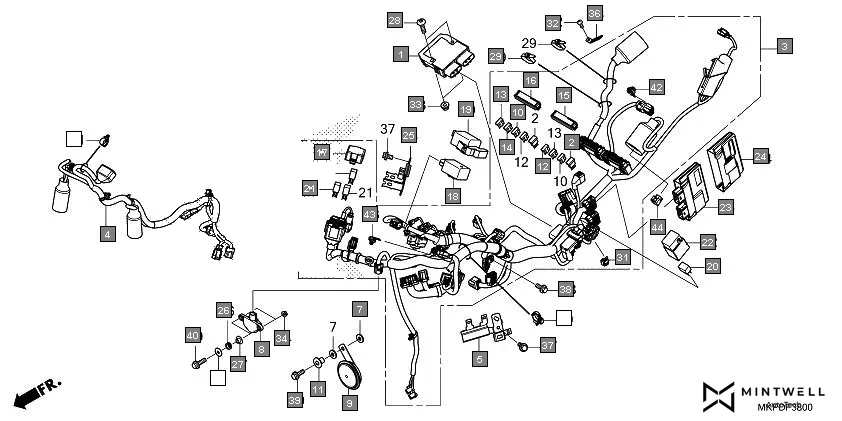 F-38 WIRE HARNESS diagram showing 94591-49000