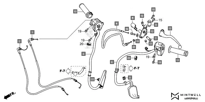 F-4 HANDLE LEVER/SWITCH/CABLE diagram showing 90301-KGH-901