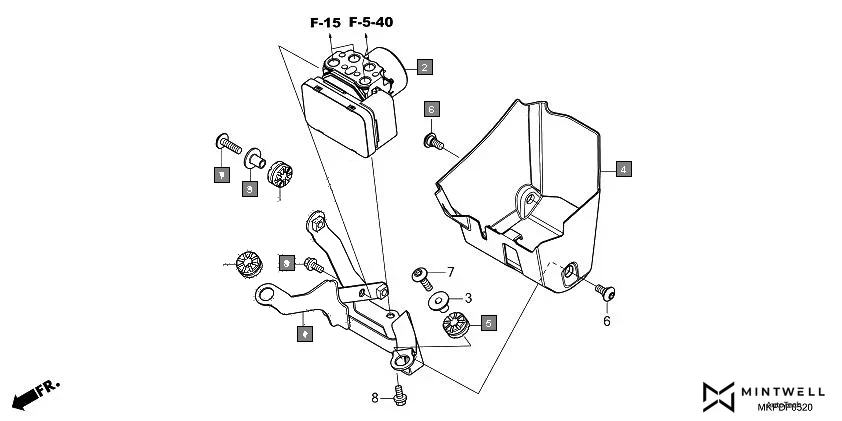 F-5-20 ABS MODULATOR assembly diagram for HONDA 500X CB500XAM