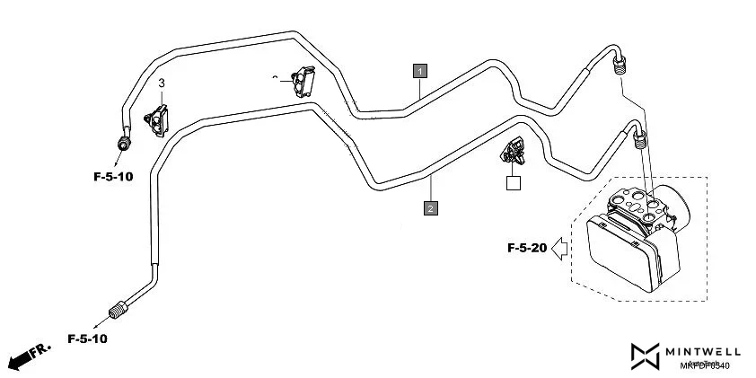 F-5-40 BRAKE PIPE assembly diagram for HONDA 500X CB500XAM