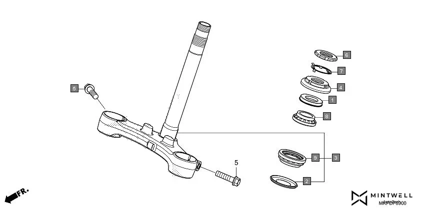 F-9 STEERING STEM diagram showing 90302-425-830