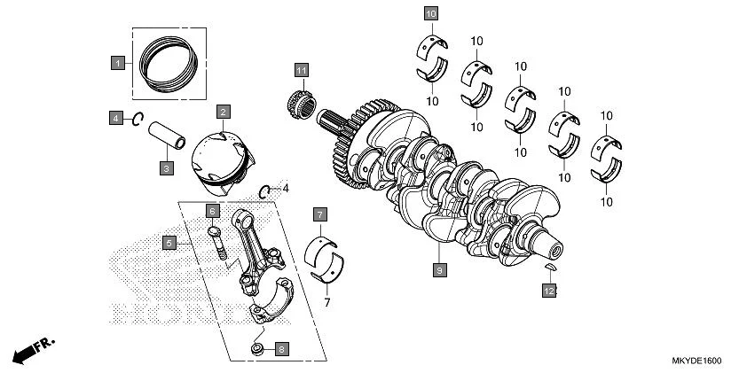 E-16 CRANKSHAFT/PISTON