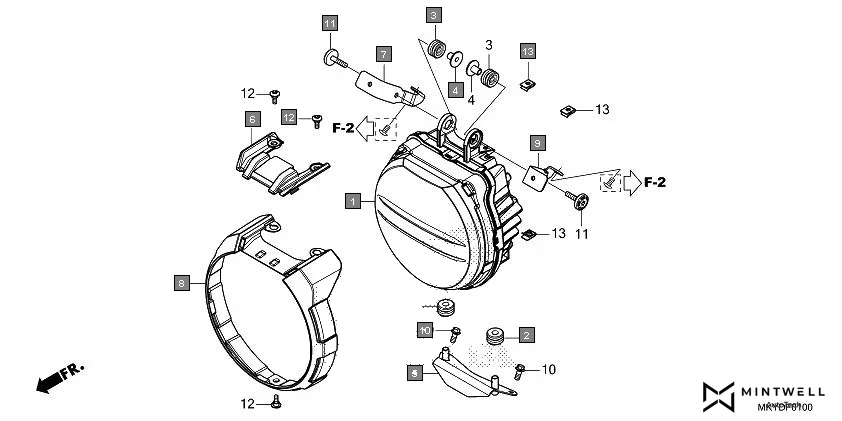 F-1 HEADLIGHT(CB650RA) diagram showing 61103-357-000