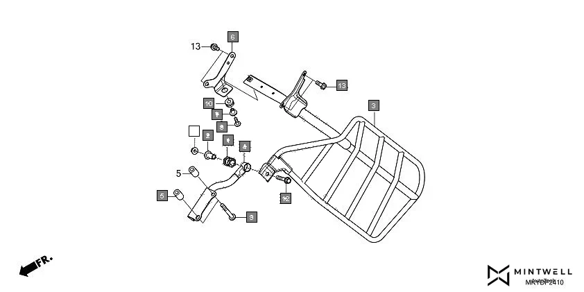F-24-10 SARI GUARD assembly diagram for HONDA CBR650R CBR650RAN