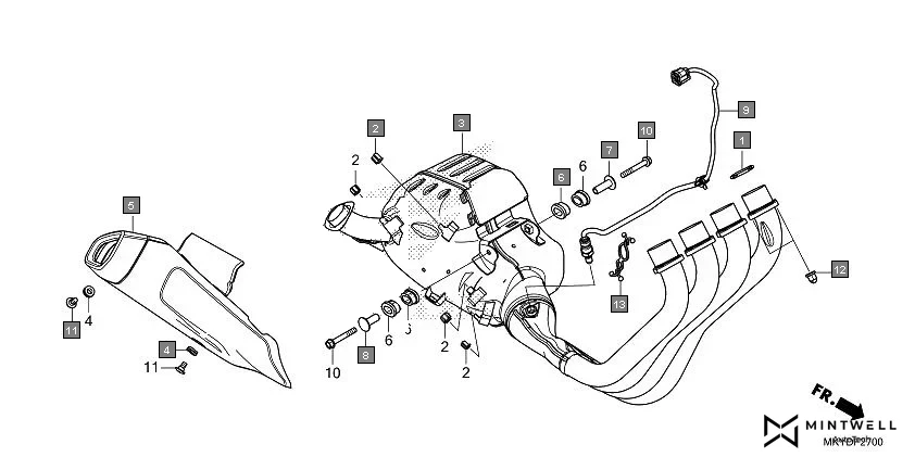 F-27 EXHAUST MUFFLER assembly diagram for HONDA CBR650R CBR650RAN