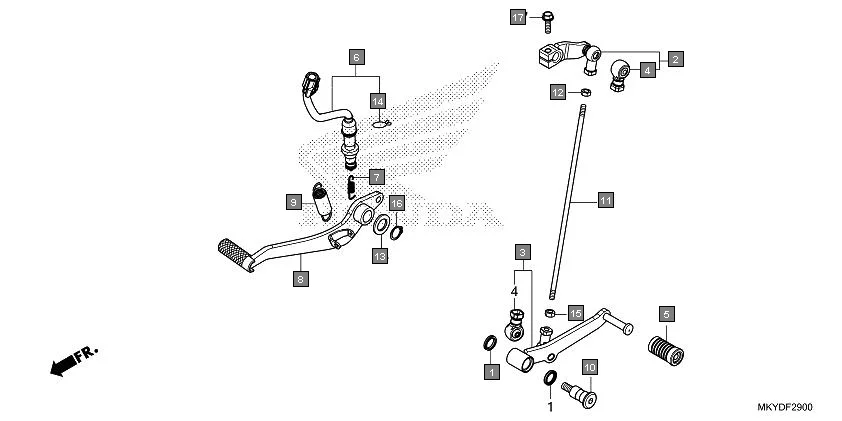 F-29 PEDAL assembly diagram for HONDA CBR650R CBR650RAN
