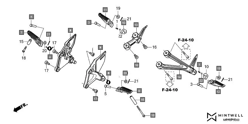 F-30 STEP assembly diagram for HONDA CBR650R CBR650RAN