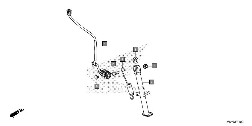 F-31 SIDE STAND assembly diagram for HONDA CBR650R CBR650RAN