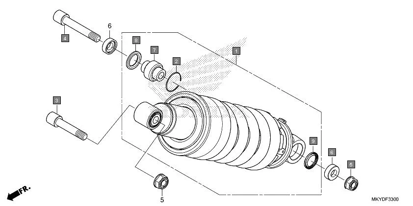 F-33 REAR CUSHION diagram showing 90304-MCS-G01