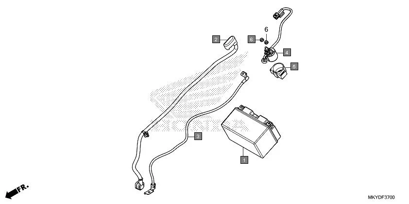 F-37 BATTERY assembly diagram for HONDA CBR650R CBR650RAN
