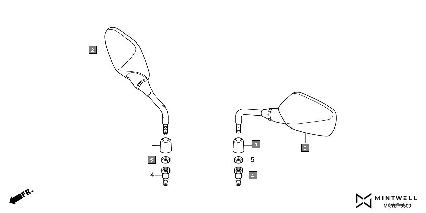 F-3 MIRROR(CB650RA) diagram showing 88210-MJE-D40