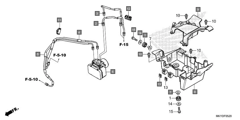 F-5-20 ABS MODULATOR assembly diagram for HONDA CBR650R CBR650RAN