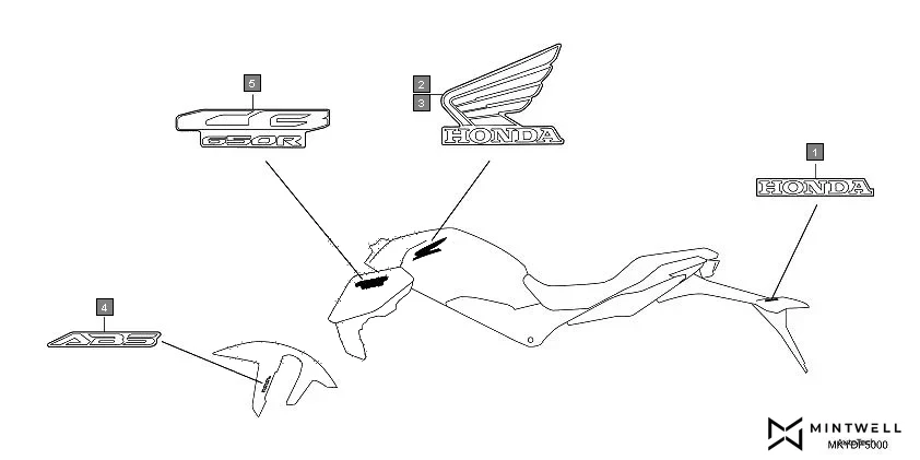 F-50 MARK(CB650RA) diagram showing 86202-MKN-D50ZF