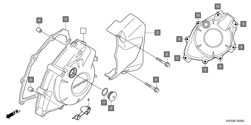 E-10 LEFT CRANKCASE COVER