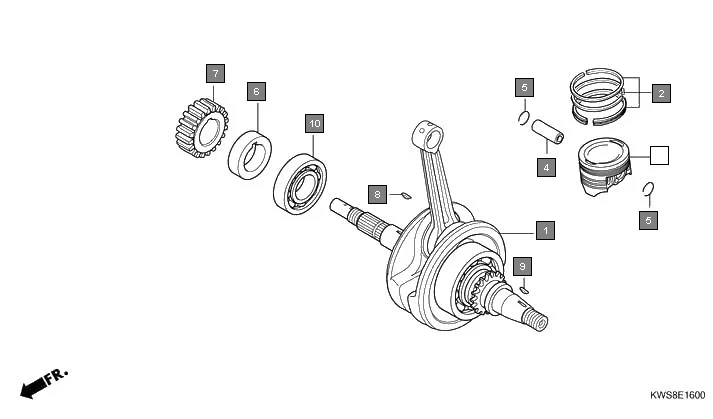 E-16 CRANKSHAFT/PISTON