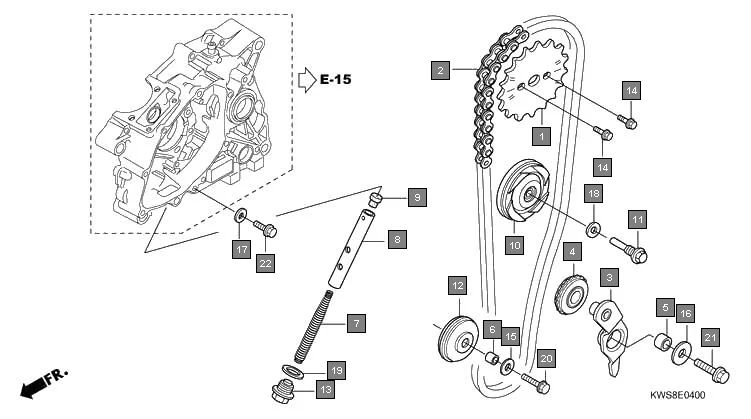 E-4 CAM CHAIN/TENSIONER