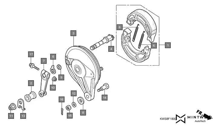F-18 REAR BRAKE PANEL diagram showing 42313-KWS-900