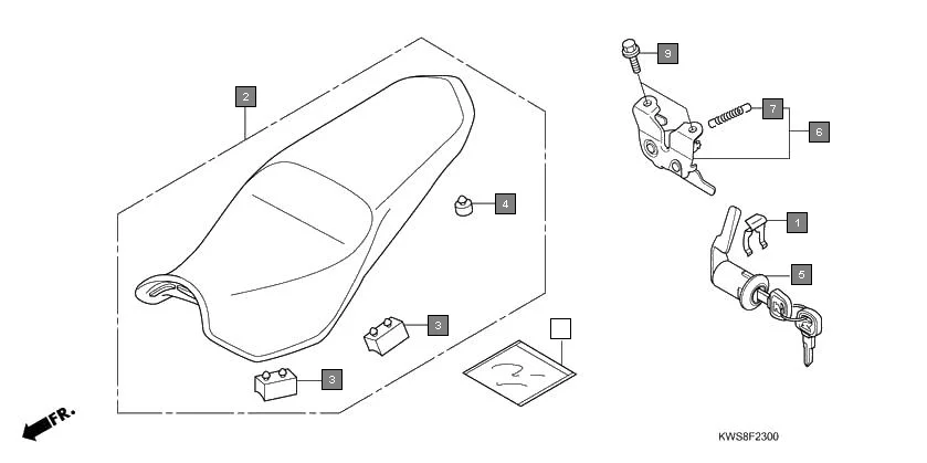 F-23 SEAT diagram showing 77251-KPL-900