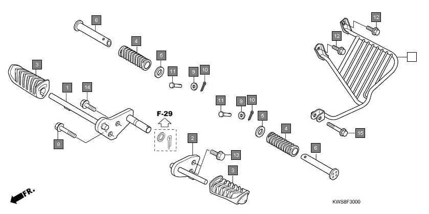 F-30 STEP assembly diagram for HONDA CB Twister CBF110C