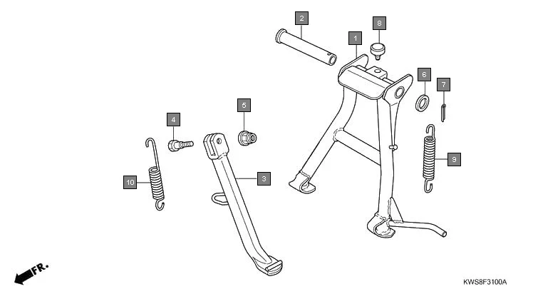F-31 STAND assembly diagram for HONDA CB Twister CBF110MSE