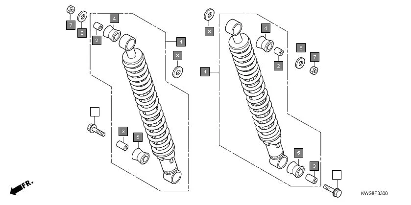 F-33 REAR CUSHION assembly diagram for HONDA CB Twister CBF110MSE