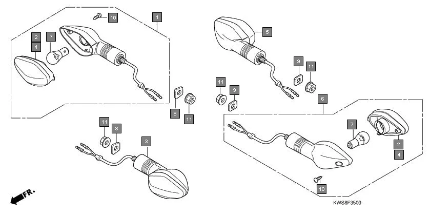 F-35 WINKER assembly diagram for HONDA CB Twister CBF110MSE