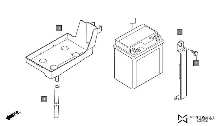 F-37 BATTERY assembly diagram for HONDA CB Twister CBF110A