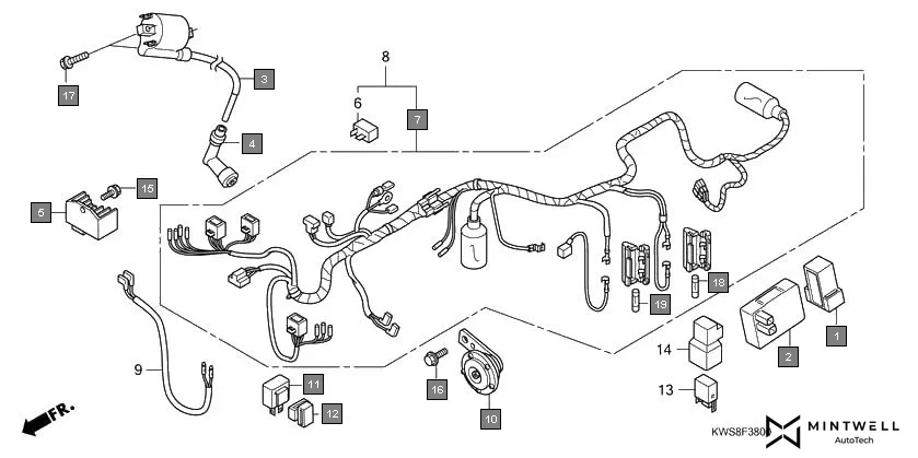 F-38 WIRE HARNESS assembly diagram for HONDA CB Twister CBF110C