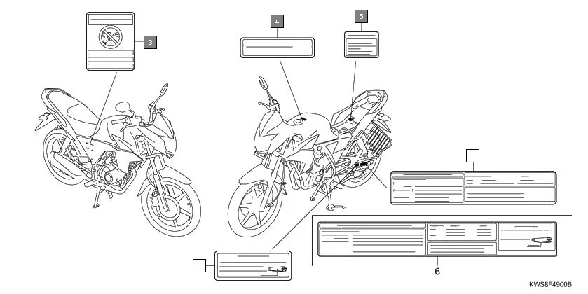 F-49 CAUTION LABEL diagram showing 87507-MEE-760