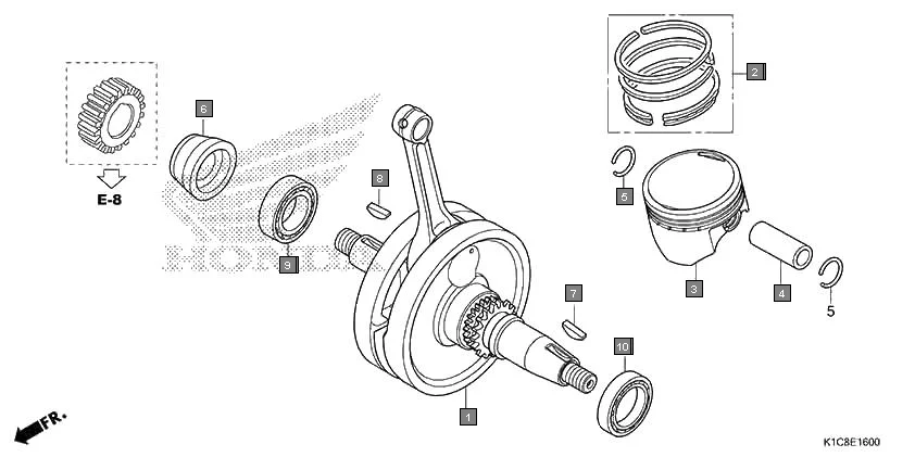 E-16 CRANKSHAFT/PISTON