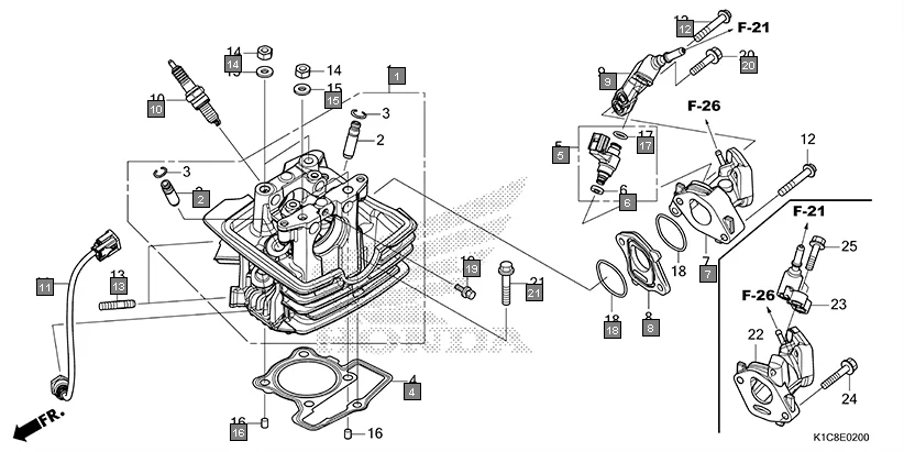 E-2 CYLINDER HEAD/INJECTOR