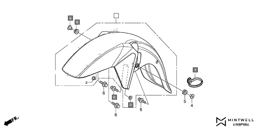 F-10 FRONT FENDER assembly diagram for HONDA Livo CBF110BEN