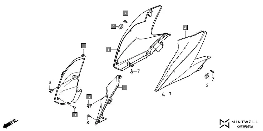 F-22 SHROUD diagram showing 50275-K1C-D40ZC